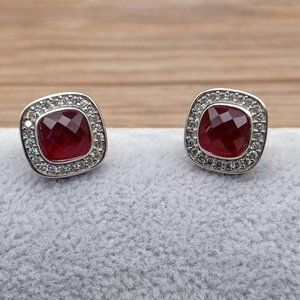 David Yurman's garnet and paving diamond stud earrings